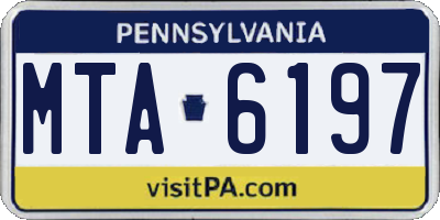 PA license plate MTA6197