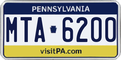 PA license plate MTA6200