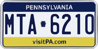 PA license plate MTA6210
