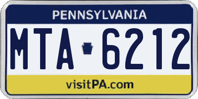 PA license plate MTA6212