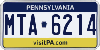 PA license plate MTA6214