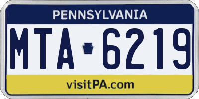 PA license plate MTA6219
