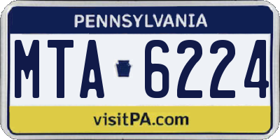 PA license plate MTA6224