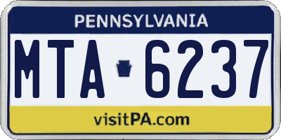 PA license plate MTA6237