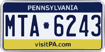 PA license plate MTA6243
