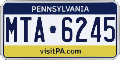 PA license plate MTA6245