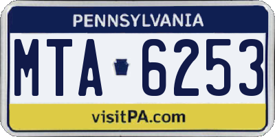PA license plate MTA6253