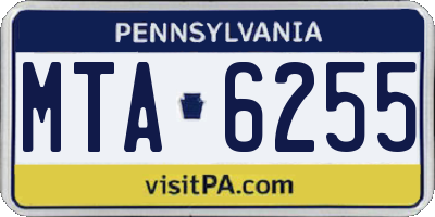 PA license plate MTA6255