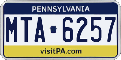 PA license plate MTA6257