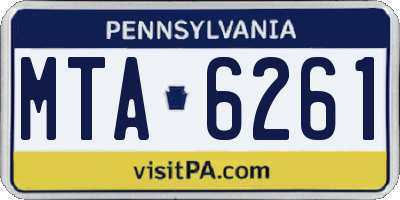 PA license plate MTA6261