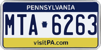 PA license plate MTA6263
