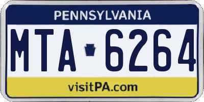 PA license plate MTA6264