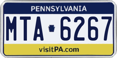 PA license plate MTA6267