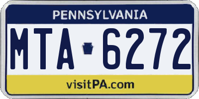 PA license plate MTA6272