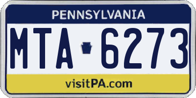 PA license plate MTA6273