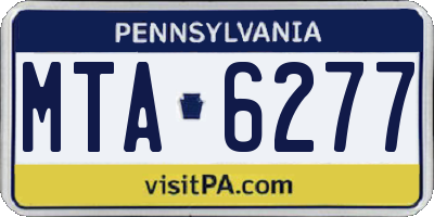 PA license plate MTA6277