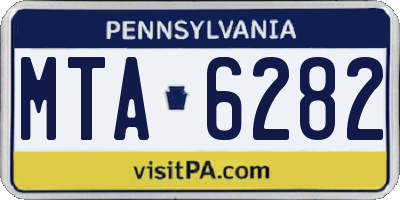 PA license plate MTA6282
