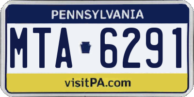 PA license plate MTA6291