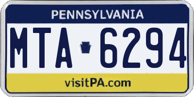 PA license plate MTA6294