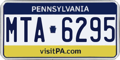 PA license plate MTA6295