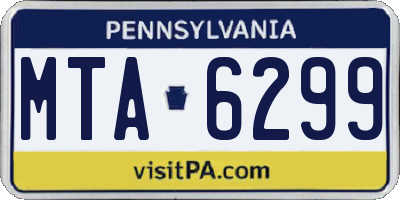 PA license plate MTA6299