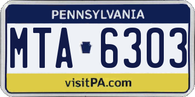 PA license plate MTA6303