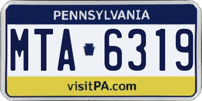 PA license plate MTA6319