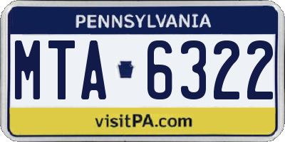 PA license plate MTA6322