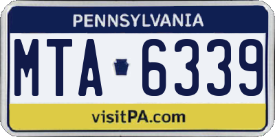 PA license plate MTA6339