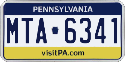 PA license plate MTA6341