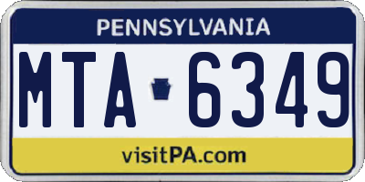 PA license plate MTA6349