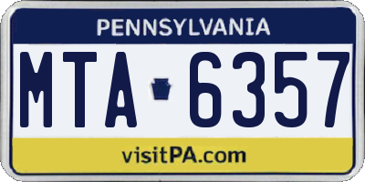 PA license plate MTA6357
