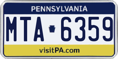 PA license plate MTA6359