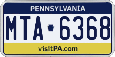PA license plate MTA6368