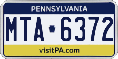 PA license plate MTA6372