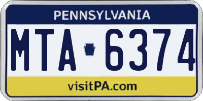 PA license plate MTA6374
