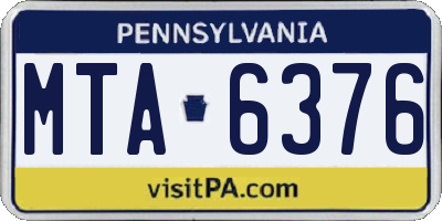 PA license plate MTA6376