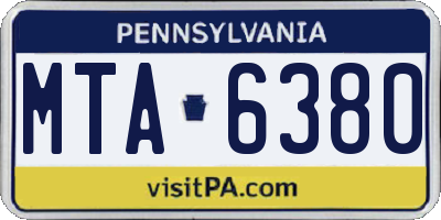 PA license plate MTA6380