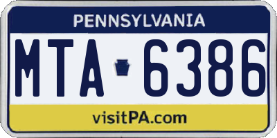 PA license plate MTA6386