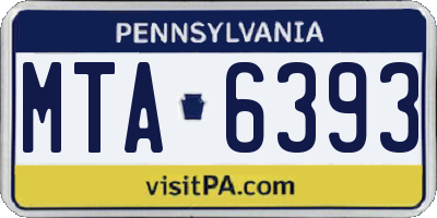 PA license plate MTA6393