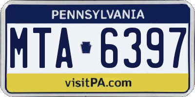 PA license plate MTA6397