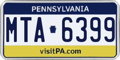 PA license plate MTA6399