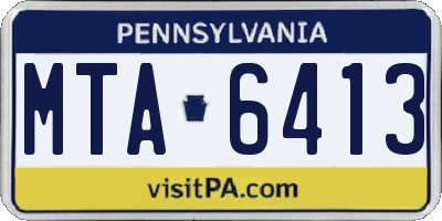 PA license plate MTA6413