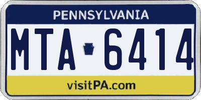 PA license plate MTA6414