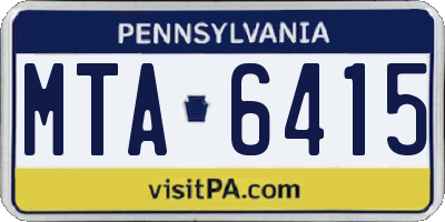 PA license plate MTA6415