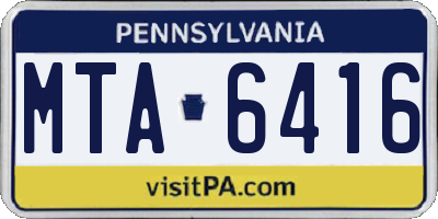 PA license plate MTA6416