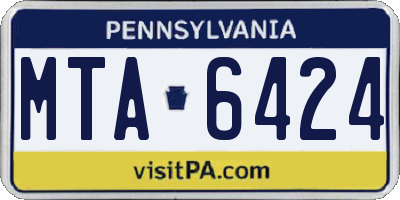 PA license plate MTA6424