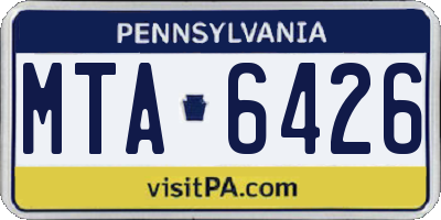 PA license plate MTA6426