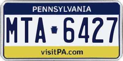PA license plate MTA6427