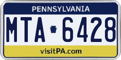 PA license plate MTA6428